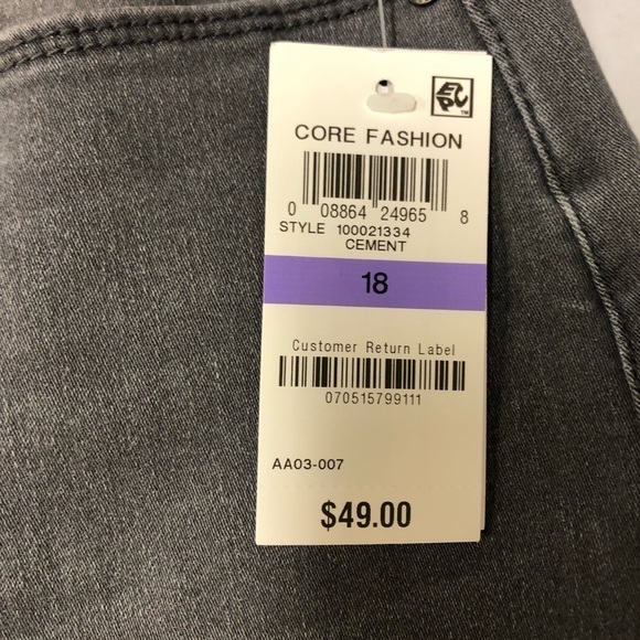 Style & Co Gray High Rise Ankle Pants Size 18 NWT - Picture 5 of 8